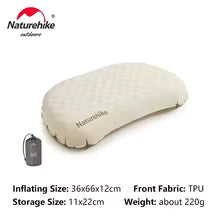 Feather Bone 2-in-1 Foam Inflatable Pillow Waterproof Oilproof Stainproof Adjustable Soft Breathable Camp Travel Nap Alphinea Store
