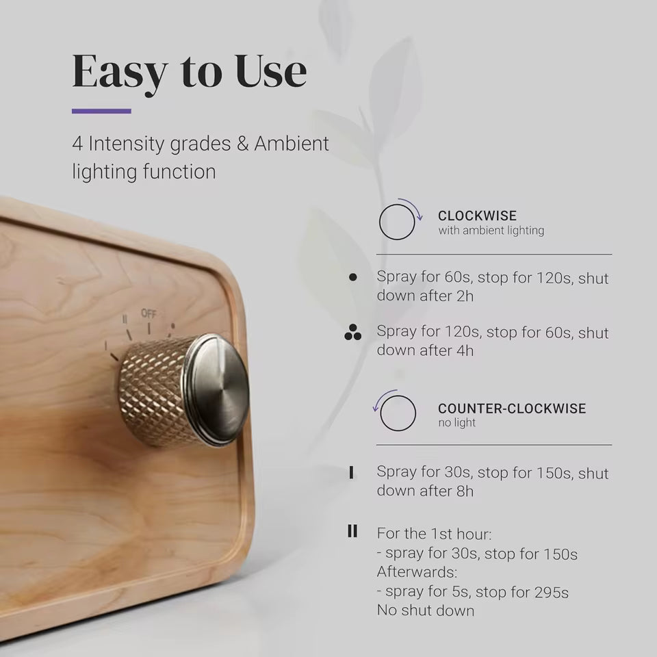 Rechargeable Essential Oil Diffuser Waterless Nebulizing Diffuser Electric Smell for Home Office Wood and Glass Aroma Diffuser Alphinea Store