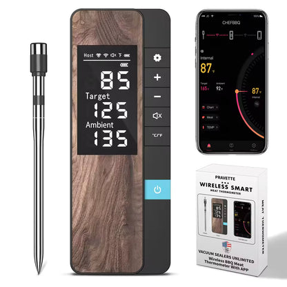 Wireless Meat Thermometer Digital Bluetooth Probe Thermometer Rechargeable with LCD Screen & Mobile APP for BBQ Oven Rotisserie Alphinea Store