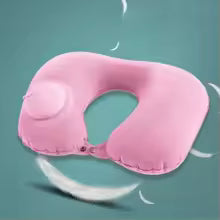 U-Shaped Inflatable Travel Pillow Portable Air Neck Support Cushion Comfortable Sleeping Press to inflate pillow neck pillow Alphinea Store