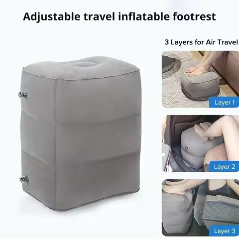 Kids Flight Sleeping Footrest Pillow Resting Pillow On Airplane Car Bus Pillow Inflatable Travel Foot Rest Pillow Foot Pad Alphinea Store