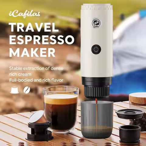 Portable Electric Coffee Maker 3-in-1 Capsule Coffee Grinder Travel Coffee Maker for Car and Home Camping Campany Alphinea Store