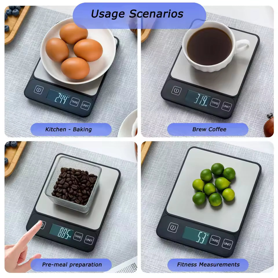 10kg Kitchen Scale LCD Digital Display Electronic Table Scale Baking Gram Weight Scales For Personal Healthy Diet Food Scale Alphinea Store