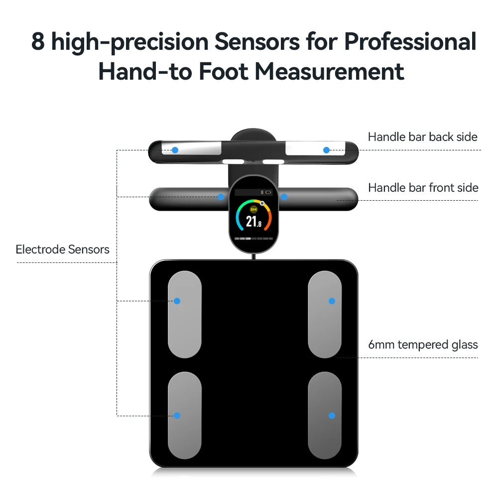 Body Composition Analyzer Professional Personal Weight Loss Fitness Scale Smart Body Fat Scale 8 Electrodes Bioimpedance Scales Alphinea Store