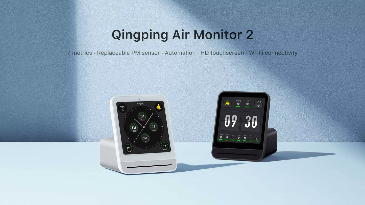Air Monitor Gen 2, 7in1 Indoor Air Quality Meter Detects PM2.5,CO2,PM10,eTOVC,Noise,Temperature and Humidity,with Alarm Alphinea Store
