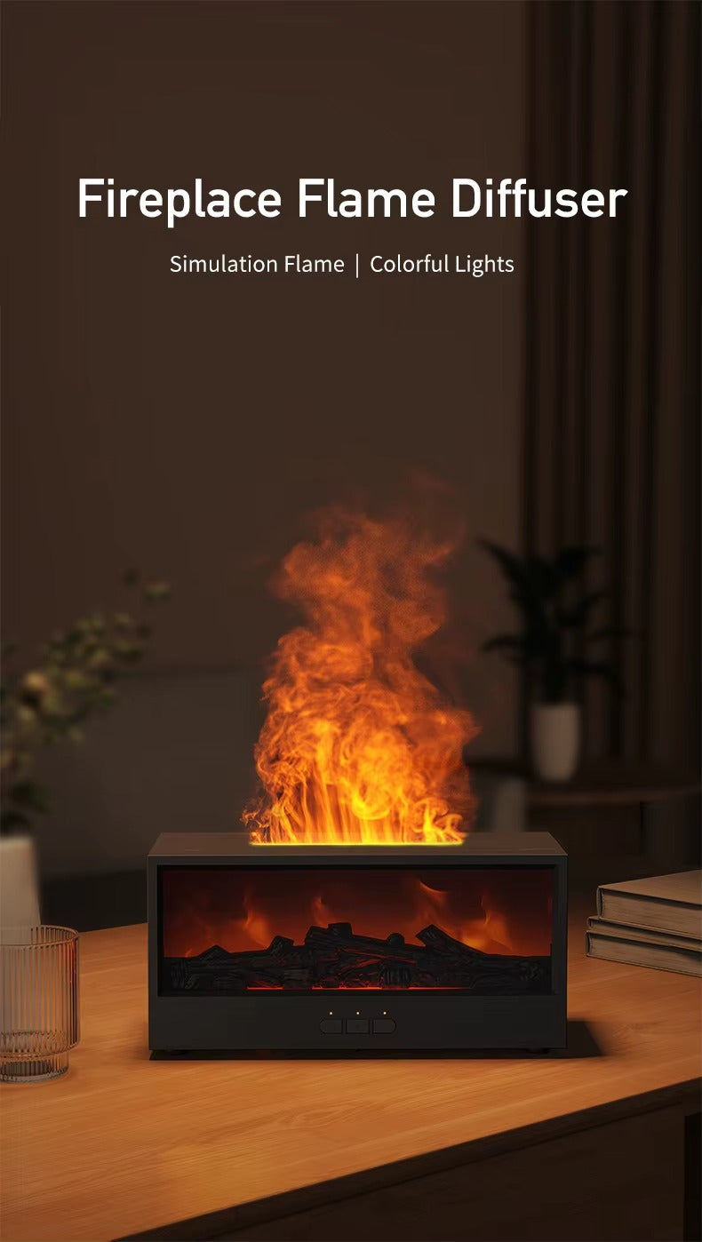 Creative Fireplace Air Humidifier Waterless Auto-Off Aroma Essential Oil Diffuser with LED Light Remote Control for Gift Alphinea Store