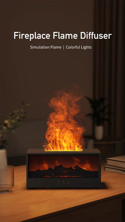 Creative Fireplace Air Humidifier Waterless Auto-Off Aroma Essential Oil Diffuser with LED Light Remote Control for Gift Alphinea Store