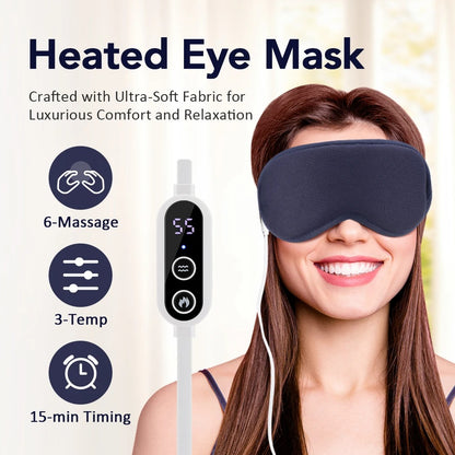 Hot Compress Electric Steam Eye Mask 3D Massage Constant Temperature Smart Timing Sleep Shading Sleeping Mask Eye Relief Alphinea Store