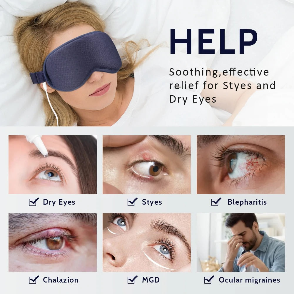 Hot Compress Electric Steam Eye Mask 3D Massage Constant Temperature Smart Timing Sleep Shading Sleeping Mask Eye Relief Alphinea Store