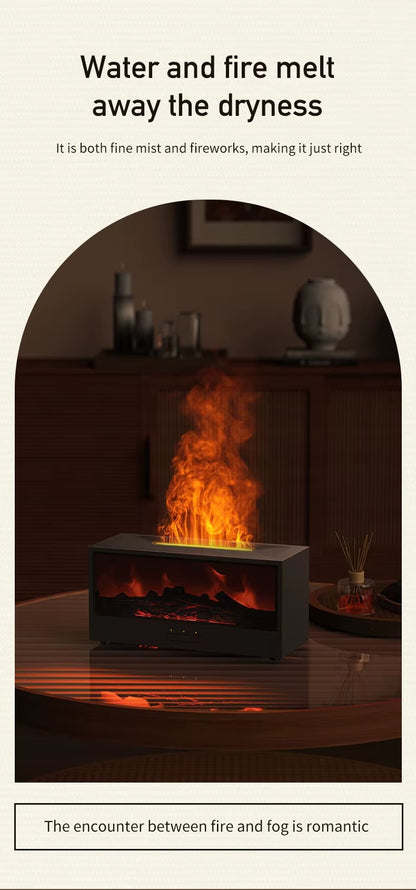 Creative Fireplace Air Humidifier Waterless Auto-Off Aroma Essential Oil Diffuser with LED Light Remote Control for Gift Alphinea Store