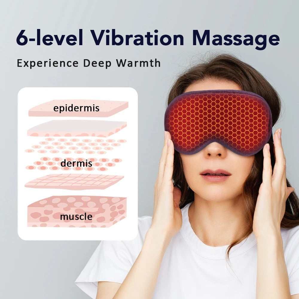 Hot Compress Electric Steam Eye Mask 3D Massage Constant Temperature Smart Timing Sleep Shading Sleeping Mask Eye Relief Alphinea Store