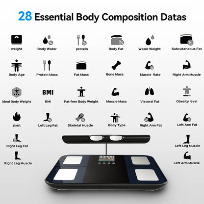Smart Digital Body Composition Scale Bioimpedance Body Fat Weight Scale Health Tracker Smart Body Balance Scale Alphinea Store