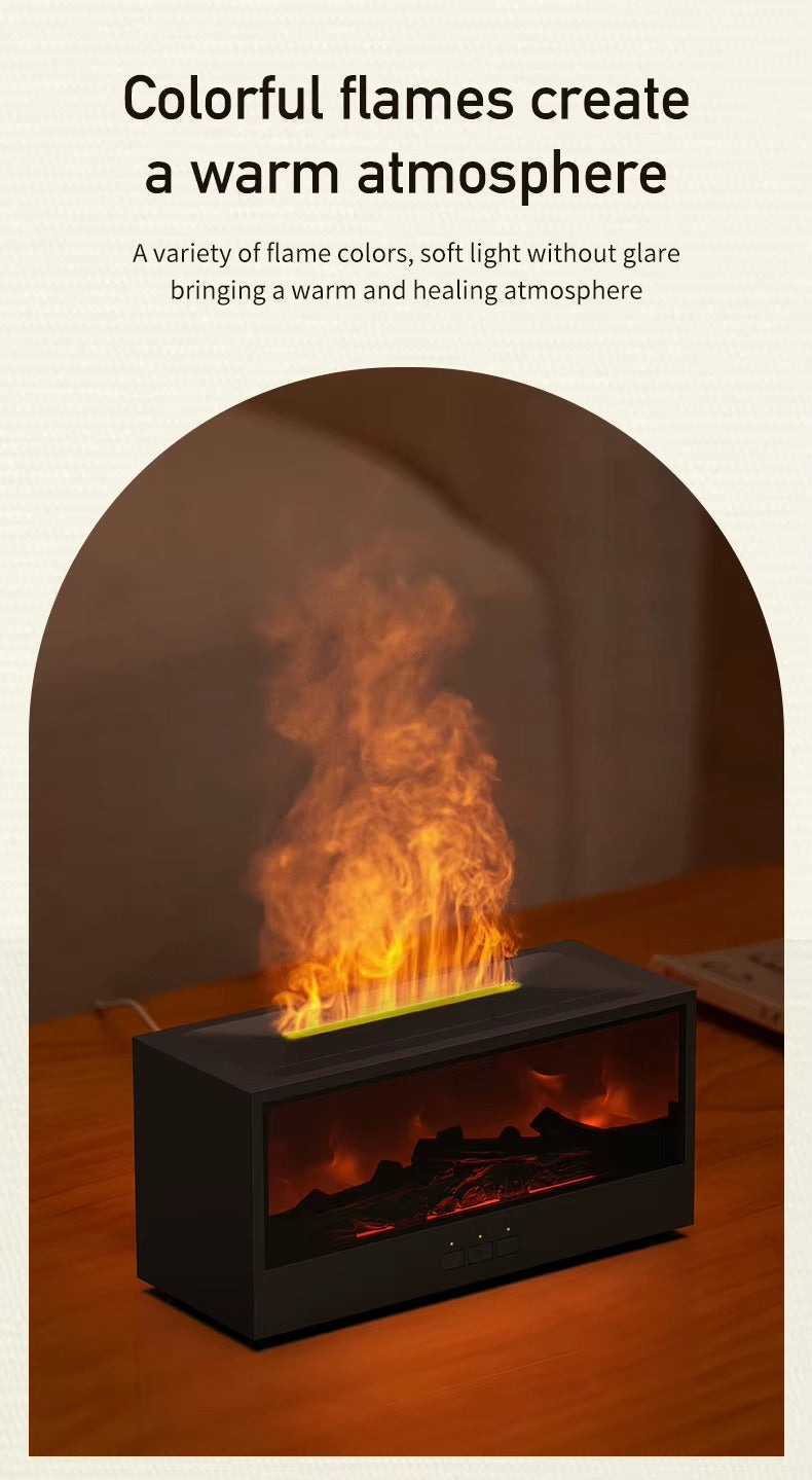 Creative Fireplace Air Humidifier Waterless Auto-Off Aroma Essential Oil Diffuser with LED Light Remote Control for Gift Alphinea Store