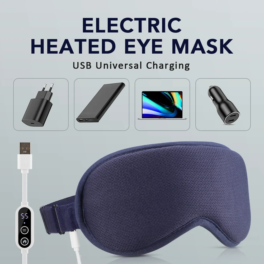 Hot Compress Electric Steam Eye Mask 3D Massage Constant Temperature Smart Timing Sleep Shading Sleeping Mask Eye Relief Alphinea Store