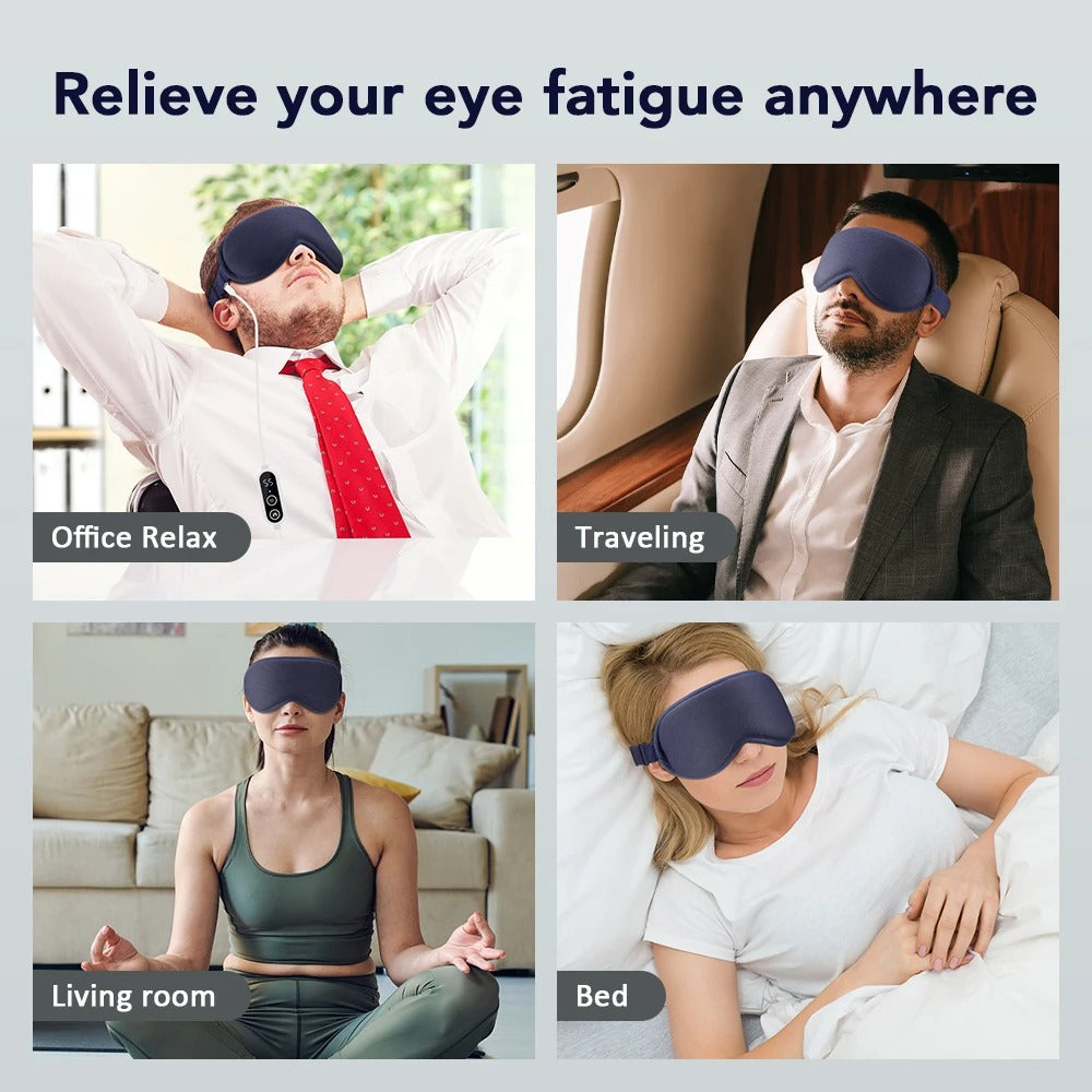Hot Compress Electric Steam Eye Mask 3D Massage Constant Temperature Smart Timing Sleep Shading Sleeping Mask Eye Relief Alphinea Store