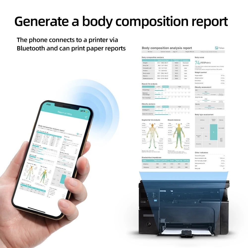 Body Composition Analyzer Professional Personal Weight Loss Fitness Scale Smart Body Fat Scale 8 Electrodes Bioimpedance Scales Alphinea Store