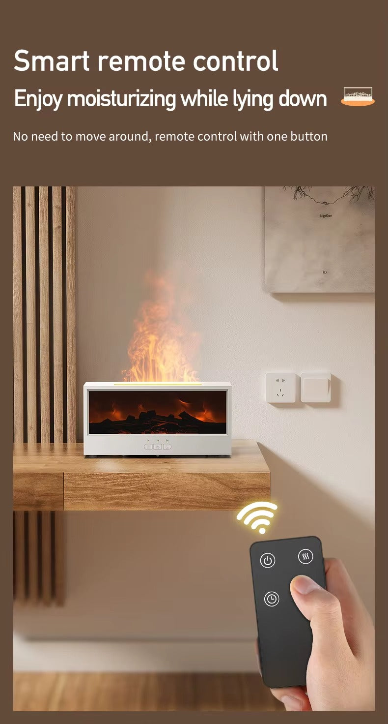 Creative Fireplace Air Humidifier Waterless Auto-Off Aroma Essential Oil Diffuser with LED Light Remote Control for Gift Alphinea Store