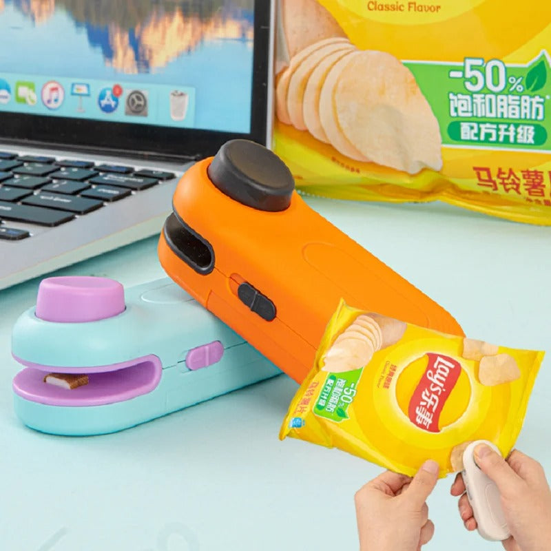 Portable Mini Sealer 2 in 1 Heat Sealer for Snacks Home Use Rechargeable Sealer Vacuum Sealer Snacks Plastic Bag Heat Sealer Alphinea Store