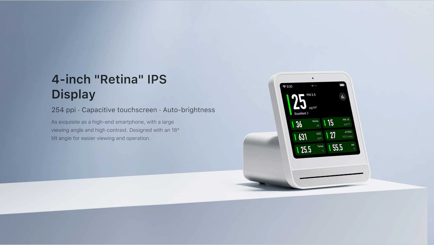 Air Monitor Gen 2, 7in1 Indoor Air Quality Meter Detects PM2.5,CO2,PM10,eTOVC,Noise,Temperature and Humidity,with Alarm Alphinea Store