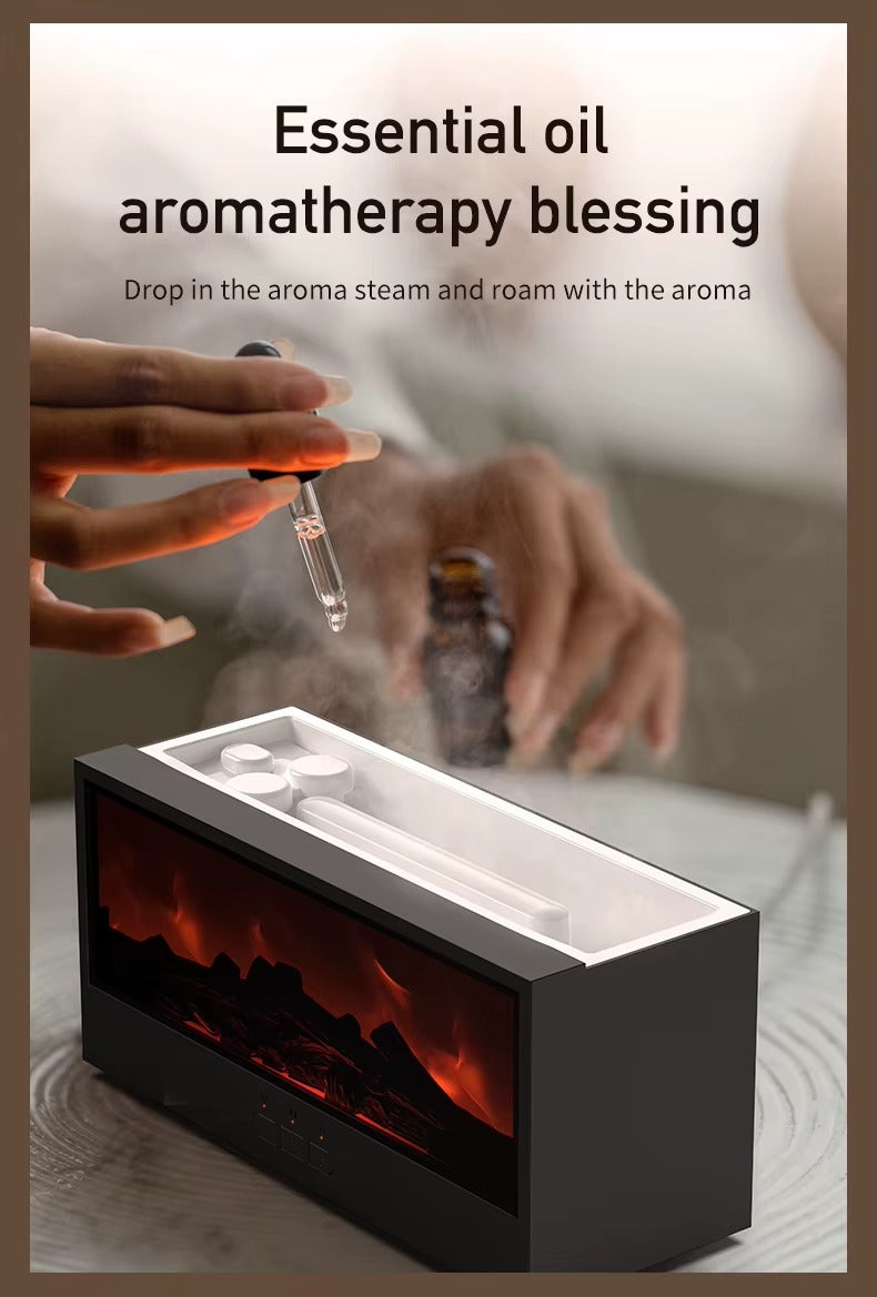 Creative Fireplace Air Humidifier Waterless Auto-Off Aroma Essential Oil Diffuser with LED Light Remote Control for Gift Alphinea Store