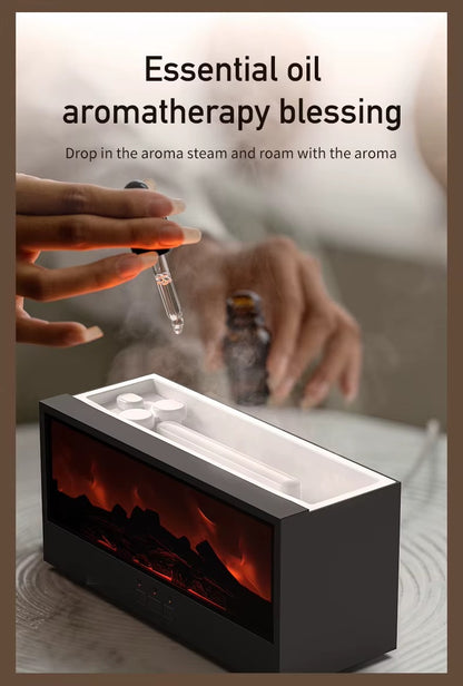 Creative Fireplace Air Humidifier Waterless Auto-Off Aroma Essential Oil Diffuser with LED Light Remote Control for Gift Alphinea Store