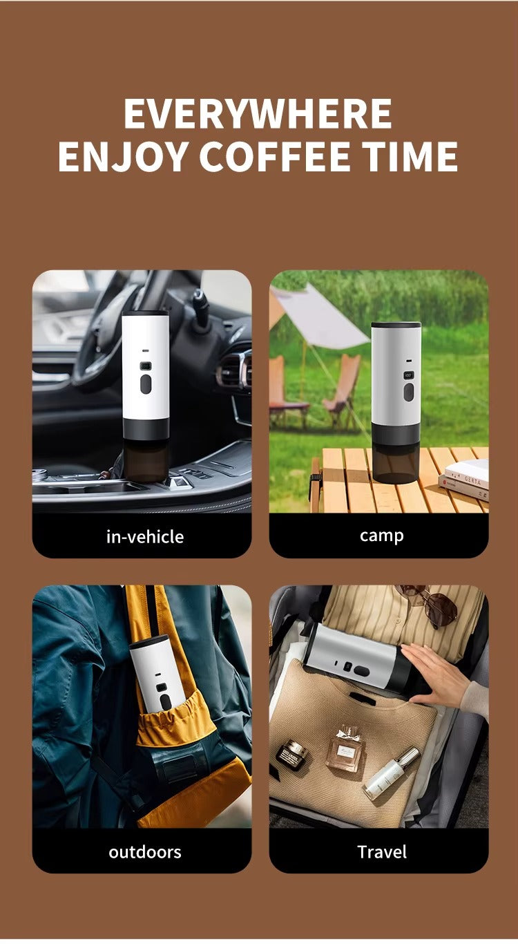 Portable Electric Coffee Maker 3-in-1 Capsule Coffee Grinder Travel Coffee Maker for Car and Home Camping Campany Alphinea Store