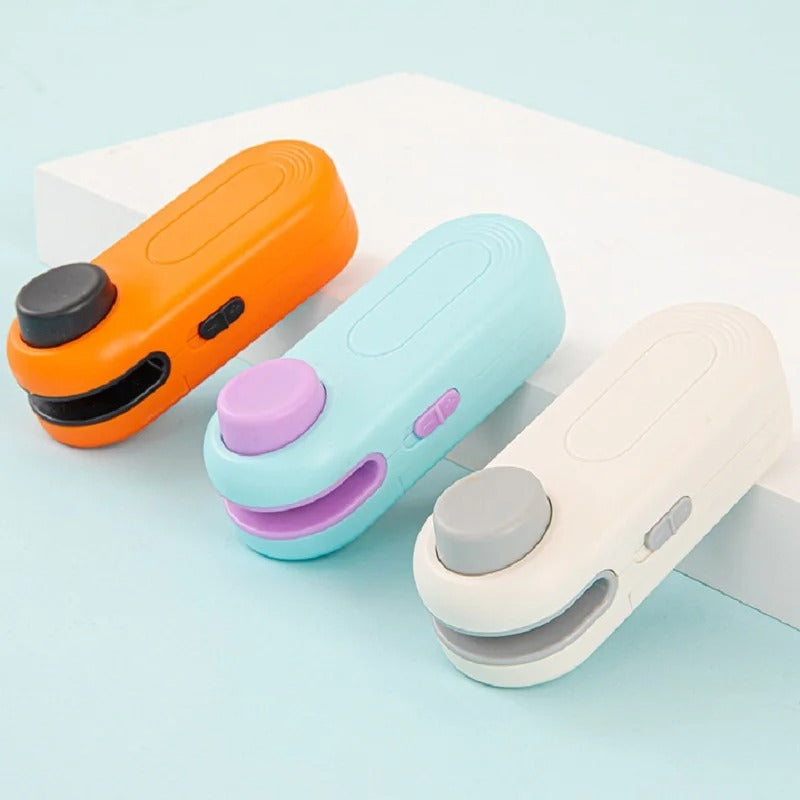 Portable Mini Sealer 2 in 1 Heat Sealer for Snacks Home Use Rechargeable Sealer Vacuum Sealer Snacks Plastic Bag Heat Sealer Alphinea Store