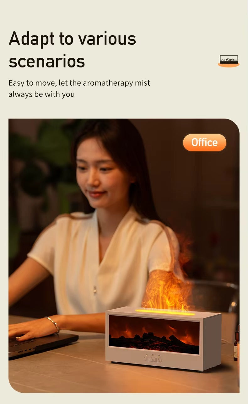 Creative Fireplace Air Humidifier Waterless Auto-Off Aroma Essential Oil Diffuser with LED Light Remote Control for Gift Alphinea Store