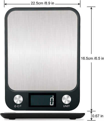 Kitchen Scale 15Kg/1g Weighing Food Coffee Balance Smart Electronic Digital Scales Stainless Steel Design for Cooking and Baking Alphinea Store