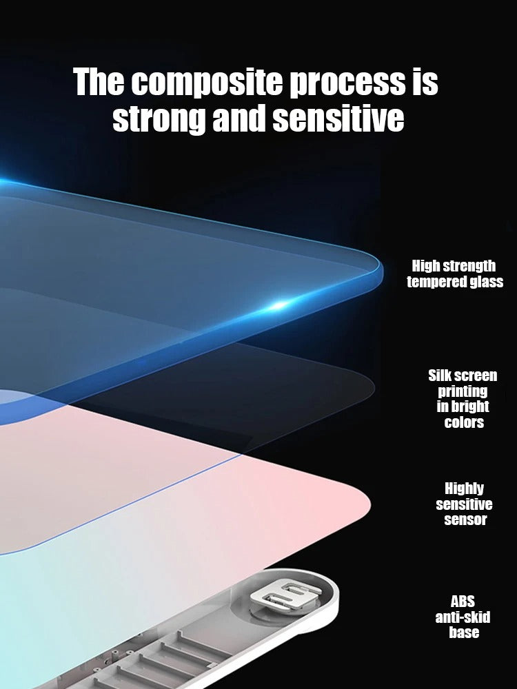 Gradient Color Intelligent LCD Electronic Scale Digital Display Glass Weight Scale Balance Body Electronic Scale For Weight Alphinea Store