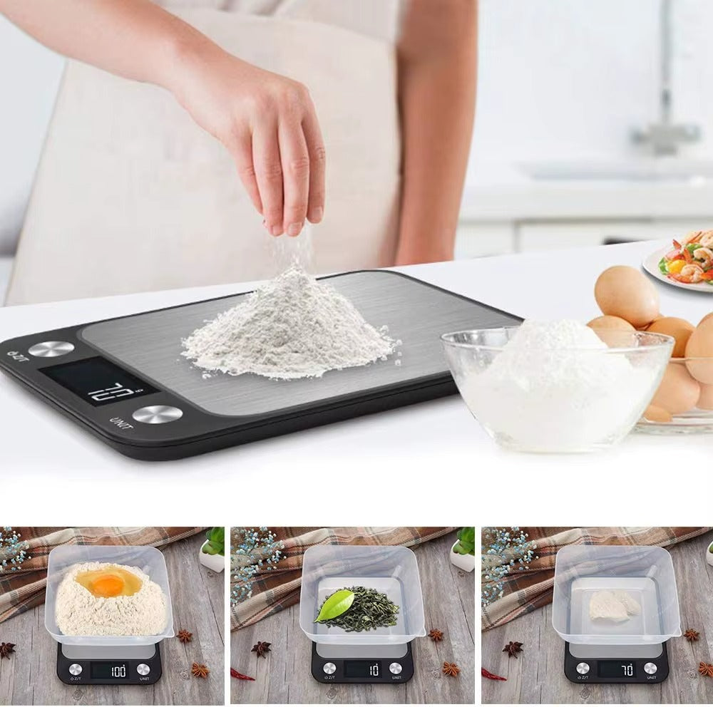 Kitchen Scale 15Kg/1g Weighing Food Coffee Balance Smart Electronic Digital Scales Stainless Steel Design for Cooking and Baking Alphinea Store