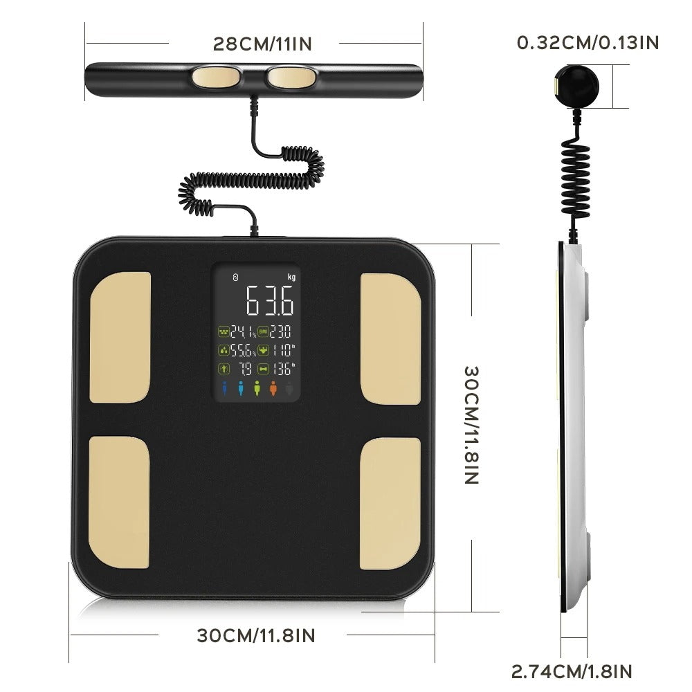 Smart Bioimpedance Scale Smart Body Composition Scale Digital Scale Body Fat Weight Scale Balance Bioimpedance Scale Alphinea Store