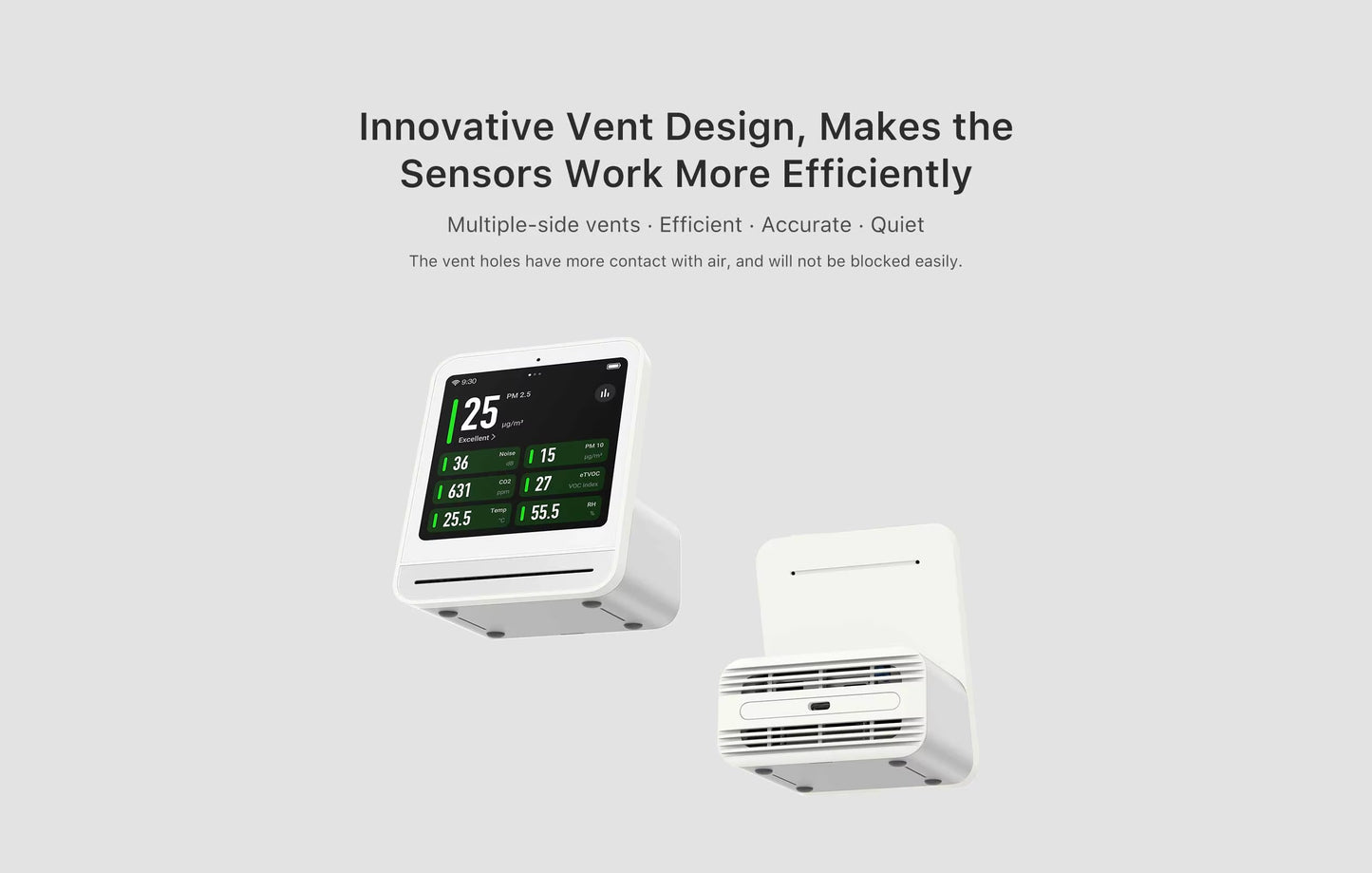 Air Monitor Gen 2, 7in1 Indoor Air Quality Meter Detects PM2.5,CO2,PM10,eTOVC,Noise,Temperature and Humidity,with Alarm Alphinea Store