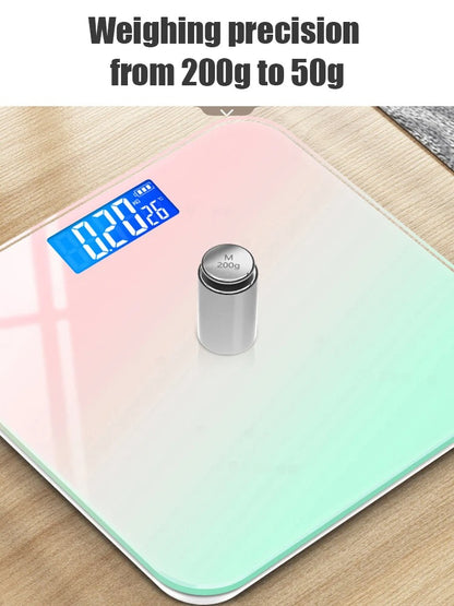 Gradient Color Intelligent LCD Electronic Scale Digital Display Glass Weight Scale Balance Body Electronic Scale For Weight Alphinea Store