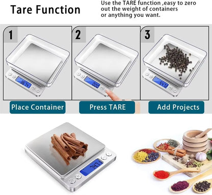 LCD Digital Scale Smart Precision Electronic Pocket Portable Kitchen Food Scales Gram Weight Balance Alphinea Store