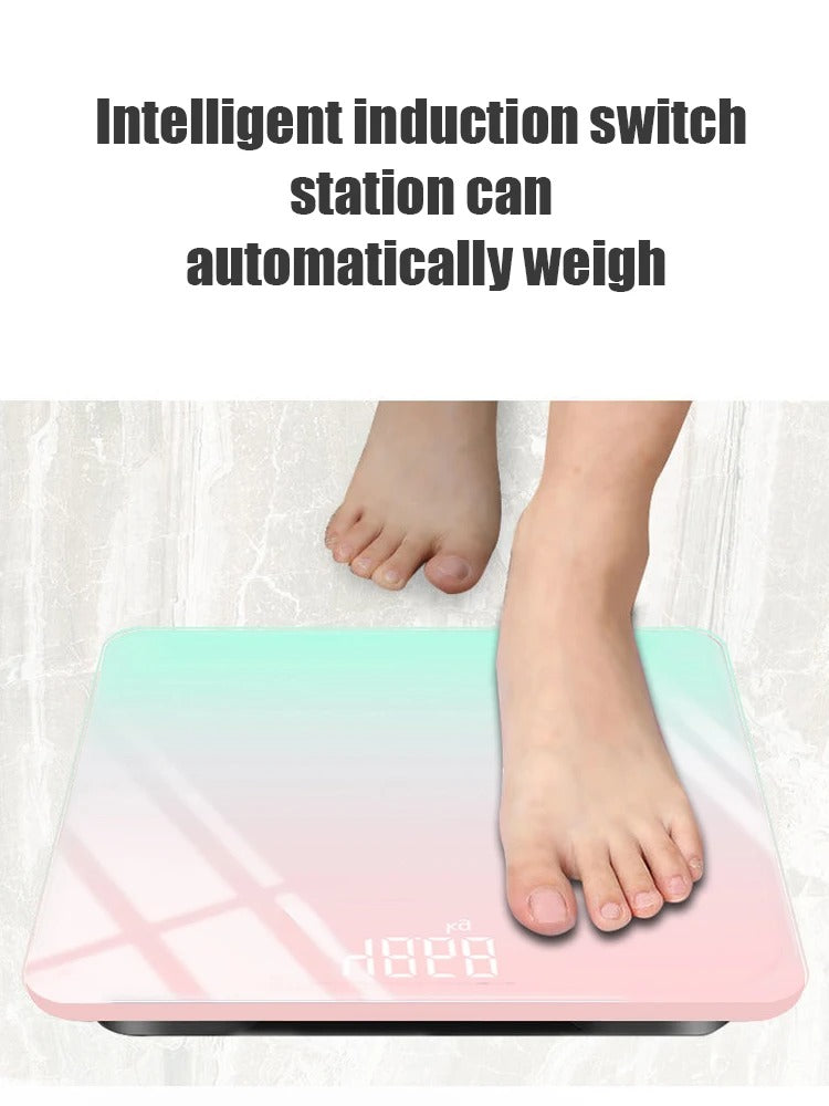 Gradient Color Intelligent LCD Electronic Scale Digital Display Glass Weight Scale Balance Body Electronic Scale For Weight Alphinea Store