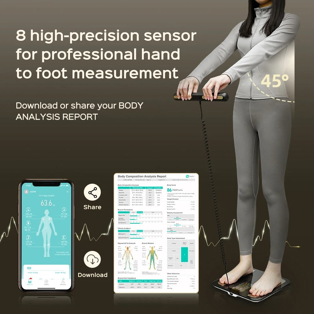 Smart Bioimpedance Scale Smart Body Composition Scale Digital Scale Body Fat Weight Scale Balance Bioimpedance Scale Alphinea Store
