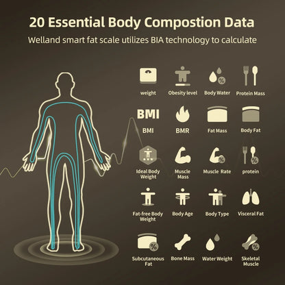 Smart Bioimpedance Scale Smart Body Composition Scale Digital Scale Body Fat Weight Scale Balance Bioimpedance Scale Alphinea Store
