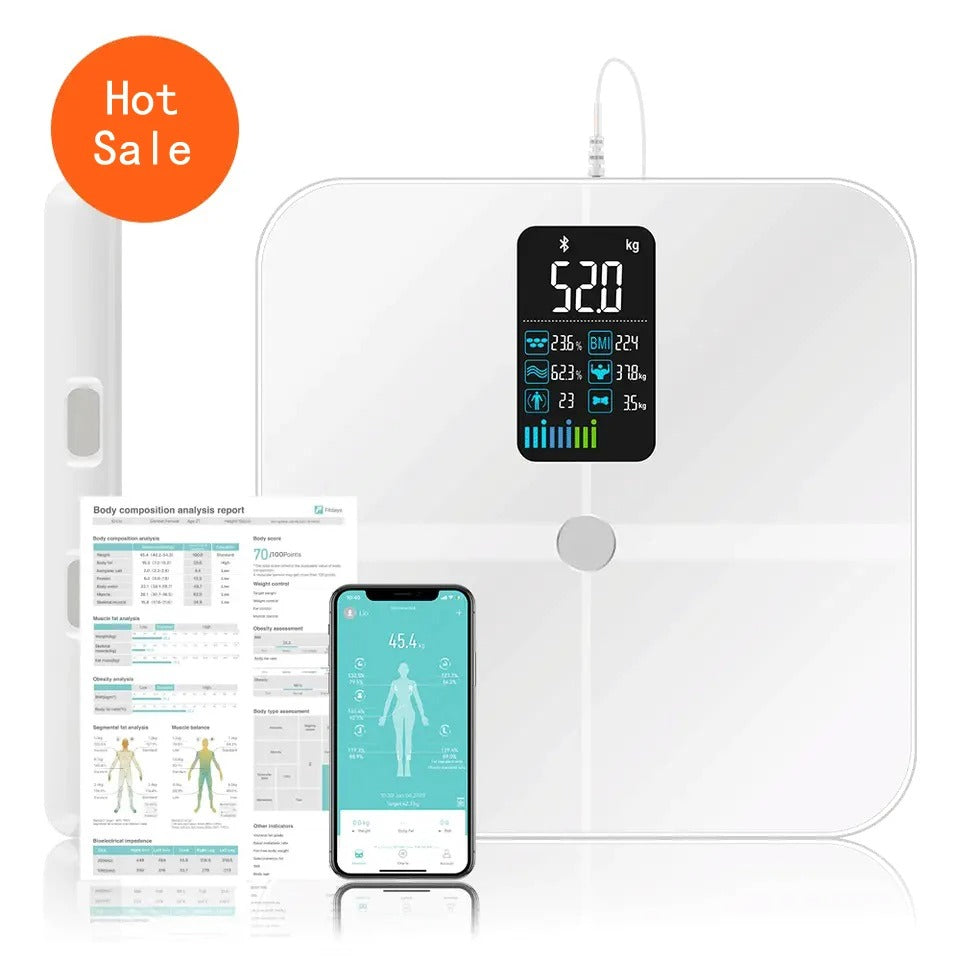 Smart Bioimpedance Scale New Highly Accurate Digital Display Body Fat Scale Body Composition Analyzer Smart Weight Scale Alphinea Store