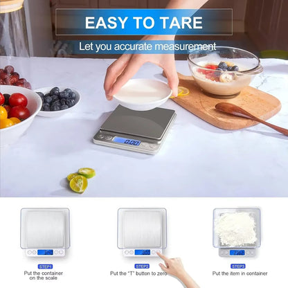 LCD Digital Scale Smart Precision Electronic Pocket Portable Kitchen Food Scales Gram Weight Balance Alphinea Store