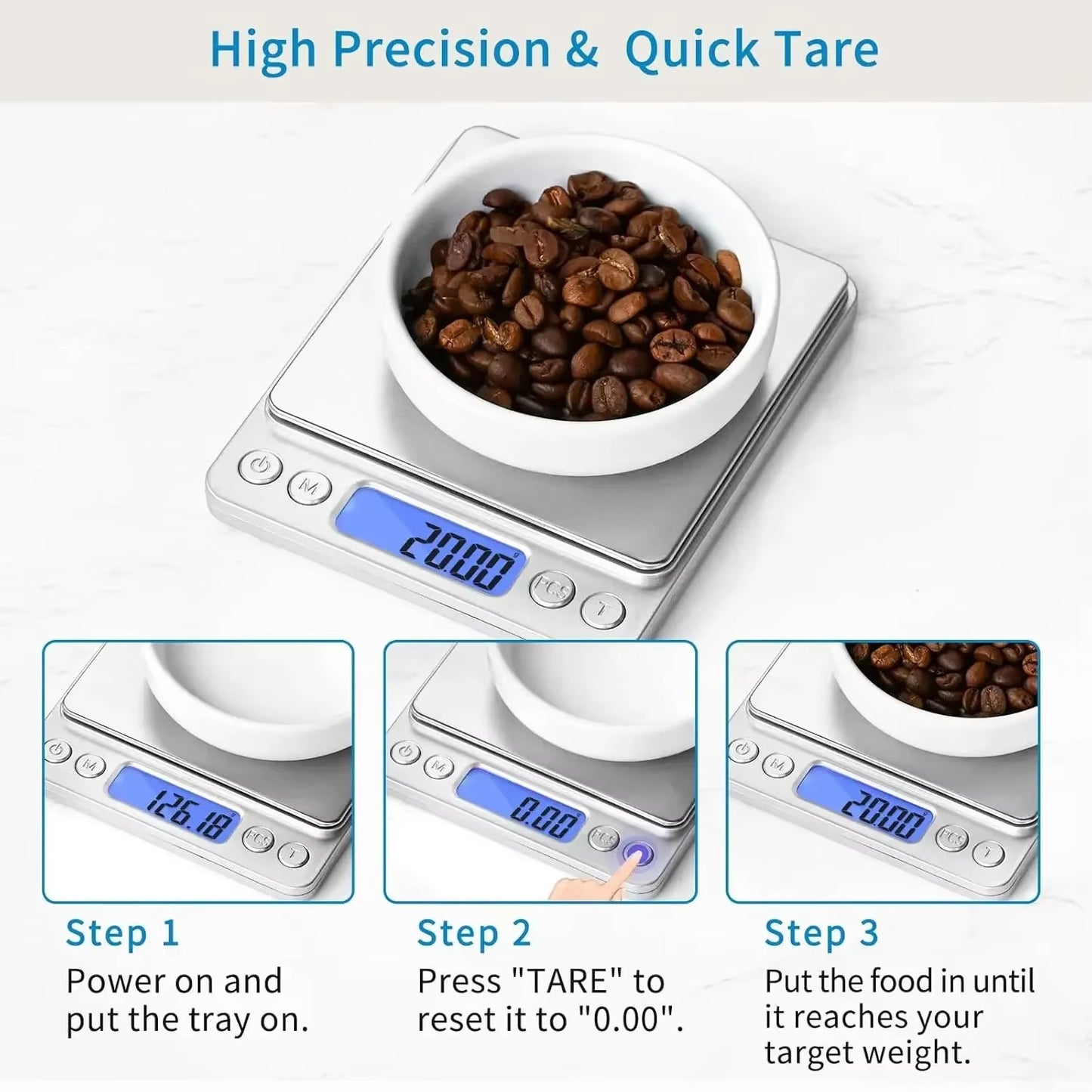 LCD Digital Scale Smart Precision Electronic Pocket Portable Kitchen Food Scales Gram Weight Balance Alphinea Store
