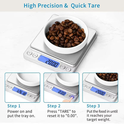 LCD Digital Scale Smart Precision Electronic Pocket Portable Kitchen Food Scales Gram Weight Balance Alphinea Store