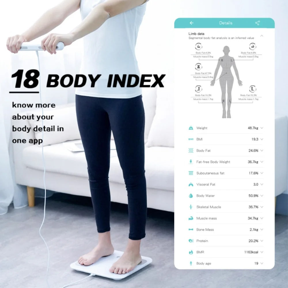 Smart Bioimpedance Scale New Highly Accurate Digital Display Body Fat Scale Body Composition Analyzer Smart Weight Scale Alphinea Store