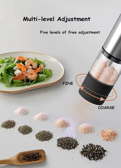 Electric Salt and Pepper Grinder Automatic Rechargeable Pepper Mill Shakers Adjustable Coarseness Kitchen Appliances Alphinea Store