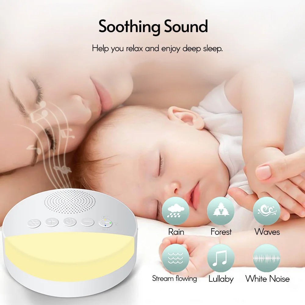 White Noise Machine USB Rechargeable Timed Shutdown Sleep Machine Baby Sleep Sound Player Night Light Timer Noise Player Alphinea Store